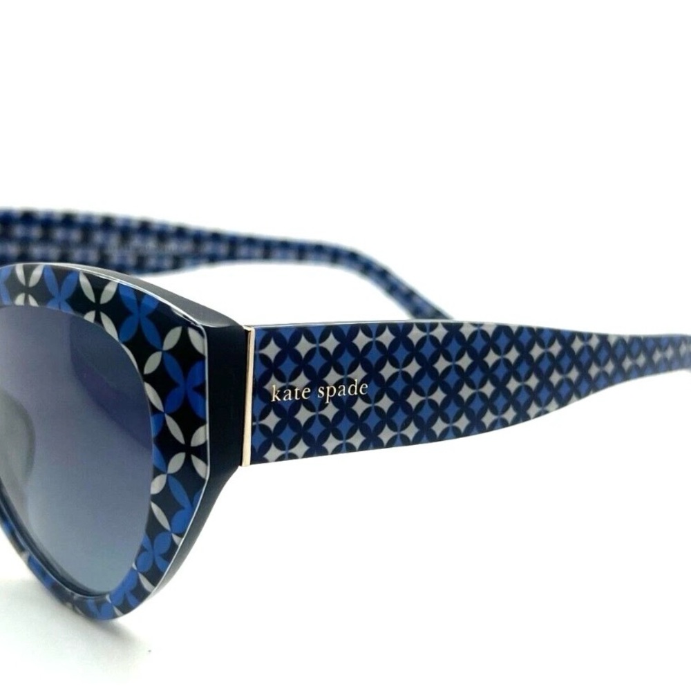 KATE SPADE PAISLEIGH/S S6F9O BLUE WHITE FLORAL Sunglasses 140MM CAT EYE GRADIENT - Picture 6 of 10